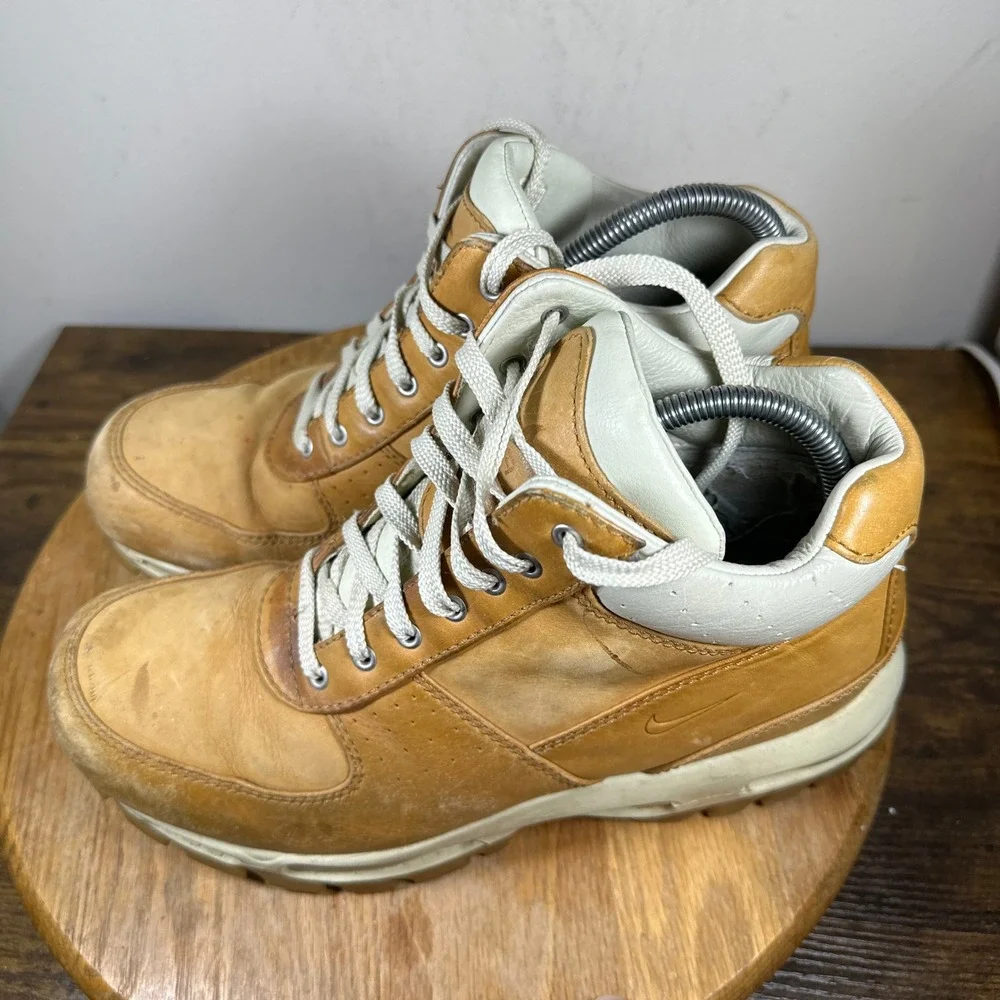 Nike ACG Air Max Goadome Tan Leather Hiking Boots 865031-721 Mens 9 Vintage 2005
